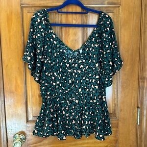 Grayson Social Plus Animal Print Top
